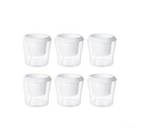 Self Watering Plant Pots Indoor, Plastic Self Watering Planters With Visible Water Level Indicator Extended Water Supply Root Breathing Space Modern Clear And White Indoor Flower Pots Set(6pcs)