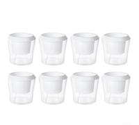 Self Watering Plant Pots Indoor, Plastic Self Watering Planters With Visible Water Level Indicator Extended Water Supply Root Breathing Space Modern Clear And White Indoor Flower Pots Set(8pcs)