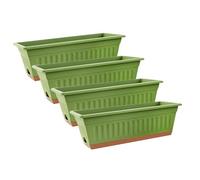 Self Watering Plant Pots - Plant Propagation Station, Rectangular Trough Planters, Flower Pots Self Watering, Modern Flower, 4 Pieces Rectangle Decorative Pot
