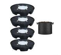 Self-Watering Plant Saucers Set With Cotton for Wick-System Plant Drip Tray For Indoor Outdoor Plants Growing 2.8L Water Capacity Black 4 Pack(B)