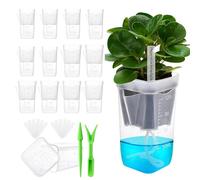 Self Watering Planter - Clear Grow Cups with Drainage Holes - Garden Flower Pots with Water Level Indicator | for Bedroom Balcony Patio Deck Porch Garden Yard