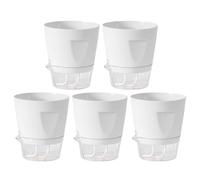 Self Watering Planter, Hydroponic Grow Cups, 5 Pieces Small Planters, Durable Clear Design with Water Level Indicator for Bedroom, Balcony, Patio, Deck, Porch,