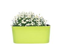 Self Watering Planter With Water Level Indicator and Drain Hole,2 Pack Plastic Garden Planters,15'' Window Box Planter, Vegetable Planters Flower Pot for Indoor Outdoor Garden,Patio,Home Decor (Green)