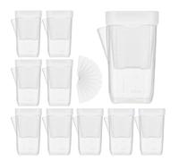 Self Watering Pots - 10 Pieces Mini with Drainage Holes,Flower Pots with Water Level Indicator - For Seedlings Cactus Indoor Plants Balcony Terrace