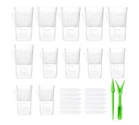 Self Watering Pots - 12 Pieces Clear Grow Cups With Drainage Holes, Nursery Pots With Water Level Indicator, Indoor Orchid Pot | For Bedroom Balcony Patio Deck Porch Garden Yard Indoor Outdoor