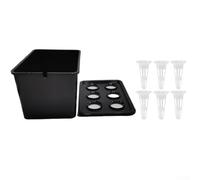 Self-Watering Starting Set for Indoor Herbs - 12 X 18 X 10.5 Cm Plastic Grow Box with Sprout Cups Space-Saving Water Culture System for Urban Gardening(Black Water Tank)