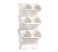 Self-Watering Wall-Mounted Plastic Flower Pot 12.6x5.9x5.1 Inch White | Robust plastic material Vertical wall design for corners and balconies Integrated water reservoir for