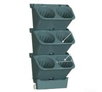 Self-Watering Wall-Mounted Plastic Flower Pot 12.6x5.9x5.1 Inch White | Robust plastic material Vertical wall design for corners and balconies Integrated water reservoir for
