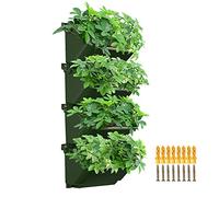 Self Watering Wall Planting Pot, Outdoor Hanging Planter Bags, Pocket Planter Hanging Wall-mounted Holder for Indoor Outdoor,with 18 Pots, Vertical Living Green Wall