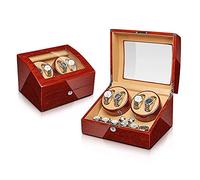 Self Winding Automatic Watch Winder Box 4+6 PU Leather Self-Winding Mechanical Watch Display Storage for Men and Women Watches Bedroom Accessories (D)