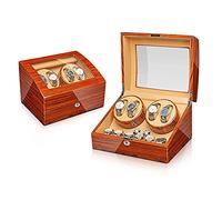 Self Winding Automatic Watch Winder Box 4+6 PU Leather Self-Winding Mechanical Watch Display Storage for Men and Women Watches Bedroom Accessories (B)