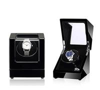 Self Winding Automatic Watch Winder with Quiet Motor and Wood Shell Battery Powered Or AC Adapter 5 Rotation Modes Single Or Double Bedroom Accessories (E)