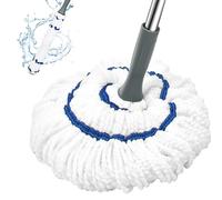 Self Wringing Floor Cleaner with 52.5 Inch Long Handle, Heavy Duty Wet Mop for Hardwood, Tile, Vinyl, Laminate Floors (White)