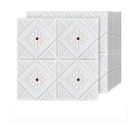 SelfAdhesive 3D Wall PanelsWaterproof & ImpactResistant Square Plastic Wallpaper 10Piece Set (27.6"x27.6") for Indoor Wall Decoration & Imperfection Hiding