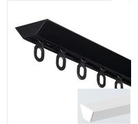 SelfAdhesive Aluminium Curtain Track with Mute Rollers for Living Rooms & Partitioning SpacesNo Drilling No Slip RustProof (Black 2.5m/8.2ft)