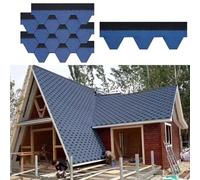 SelfAdhesive Blue Asphalt Roofing Shingles Tiles 39.37"x12.79" for Flat & Sloped RoofsDurable WeatherResistant Easy Installation (42 pcs)