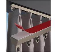 SelfAdhesive Ceiling Curtain Track Set NoDrill ty Drapery Rails with Pulleys Brown 4m/13ftEasy Installation Perfect for Home Decor and Window Treatments