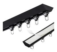SelfAdhesive Curtain TrackNo Drill Ceiling Mount Curtain Rail for Windows Closets BedroomsModern Seamless Design 9m (29.5ft) Black Curtain Rod Set