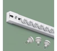 SelfAdhesive Curtain TrackNo Drill Ceiling/Wall Mount for Shower Bay Window & Room Divider5.6ft (1.7m) Easy Install White Solution