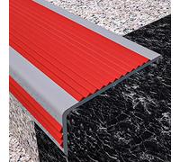 SelfAdhesive NonSlip Stair Nosing for Schools Hospitals & Senior HousingDurable PVC Rubber Molding for Marble Metal & Tiles 3ft Red Stair Edge Trim