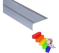 SelfAdhesive Stair Edge Protector 100cm AntiSlip PVC Trim for Indoor & Outdoor Steps Easy Installation (Gray 100mm/4in)