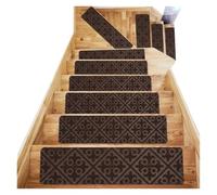 SelfAdhesive Stair Tread Pads 76x20.3cm AntiSlip Carpet Protector for Home Soft WaterAbsent Stair Mats NonSlip Safe Treads Coffee Color 16PCS