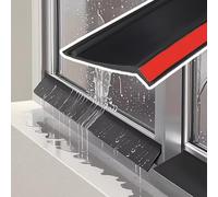 SelfAdhesive Window Water Guard & Door Rain Drip EdgeBendable Rubber Weather Stripping Seal Bar (W 45mm/1.8" L 4m/13.1ft) for Exterior Protection