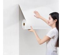 SelfAdhesiveCeiling PanelsWhite Faux Linen Wallpaper for Bedroom & Basement Waterproof Wall Covering Easy StickOn 50cm x 30mPerfect for Any Room
