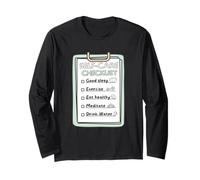 SelfCare Checklist Design Healthy Habits Reminder Long Sleeve T-Shirt