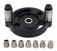 SelfCentring Dowelling Jig with 8 Drill Bushings - Adjustable Woodworking Hole Locator for Precise Panel Joining (Black)