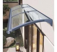 SelfCleaning Door Canopy AwningUV Protection 2.5mm Clear Polycarbonate Rustproof Aluminum Frame Outdoor Front Door Cover (120x260cm/47x102)