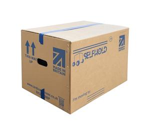 SelfHold 10 Double Wall Cardboard Moving House Boxes Large 58cm x 42cm x 35cm (23" x 17" x 14") Removal Packing Boxes For Moving House With Printed Room Checklist & Carry Handles | Made in Britain