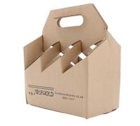 SelfHold 6 Bottle Wine Carriers - Eco-Friendly Brown Cardboard Wine Bottle Gift Packaging (Pack of 50) *Made in Britain* (165 x 250 x 320mm / 16.5 x 25 x 32cm)