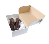 SelfHold Cardboard Shoeboxes Shipping & Storage Shoe Box, 350 x 230 x 130mm, Brown/White (20 Pack) (White)