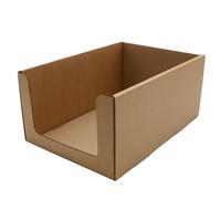 SelfHold Cardboard Storage Bin Box - Brown, 29 x 19 x 13.5 cm - Easy Assembly, No Tape Needed - Kitchen, Shop, Warehouse or Cabinet