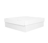 SelfHold Extra Large Christmas Wreath Boxes - Garland Storage & Shipping Cardboard Boxes - White (Pack of 10) (600 x 600 x 250mm With HandHoles)