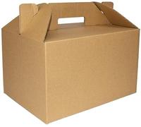 SelfHold Large BC-FLUTE 6mm Double Wall Gable Style Turkey/Meat Box 400 x 270 x 270mm (40 x 27 x 27cm) - Pack of 10 (Brown) | Ideal for Transporting Turkey, Meat Packing, Butchers