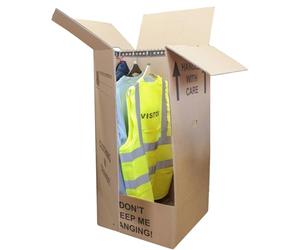 SelfHold Large Double Wall Wardrobe Moving Boxes for moving house with Hanging Rails 18" x 20" x 41" | Up to 18 Items Capacity Garment Removal Boxes | Made in Britain (2)