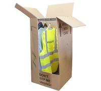 SelfHold LARGE Double Wall Wardrobe Removal Moving Cardboard Boxes With Hanging Rail 18" x 20.5" x 41" - Wardrobe Removal Cartons Boxes Up to 18 items Capacity (10)