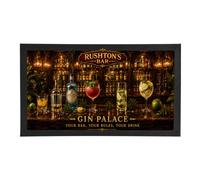 SelfHold Personalised Bar Mats | Add your Name on Rubber Backed Bar Runner | Customised Beer Bar Mat Gift for Him, Men, Home Bar, Pubs | Custom Bar Sign Mat (Gin Palace, 44cm x 25cm)