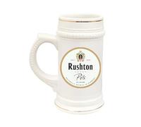 SelfHold Personalised Ceramic Beer Stein Glass | Add Your Face & Name on 22oz Stein with Gold Rim Accent | Great for Weddings, Pubs, Festivals (Personalised Krombacher Pils Design)