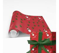 SelfHold Personalised Christmas Wrapping Paper Roll with your Face & Name | Santa Gift Wrapping Paper Roll | Wrapping Paper Christmas for Him, Her, Family & Friends (Red, 200cm x 61cm)