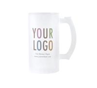 SelfHold Personalised Stein Beer Glass - Add Your Photo, Text, Name, Logo on 160oz Stein Glass | Tankard Personalised Birthday Gift for Men