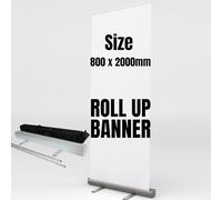 SelfHold Pull Up Banner Personalised - Roller Banner Display Exhibition Stand Pop/roll/pull up Including Hardware and Free Carry Bag | (800mm x 2000mm, A4, A3) (White, 800mm x 2000mm)