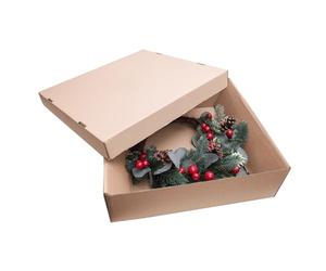 SelfHold Small Wreath Boxes - Garland Storage & Shipping Cardboard Boxes (330 x 330 x 155mm) 33 x 33 x 15.5cm | Gift Boxes | Ideal For Wreaths & Garlands (10)