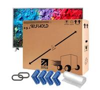 SelfHold TV Boxes For Moving 65 inch with Foam Corners & Bubble Wrap & Easy Grip Hand Holds - Double Wall TV Packing Box 65 inch for Packing, Storing, Shipping with Handles and Extra Strength