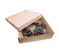 SelfHold Wreath Boxes - Garland Storage & Shipping Cardboard Boxes - Brown (Pack of 10) (560 x 560 x 120mm (Large)) | Gift Boxes | Ideal For Wreaths & Garlands