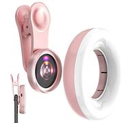 Selfie Camera Lens - Movable Close-up Lens, HD Macro Lens Light | Macro Flashlight with Charging Cable, Macro LED Lamp for a