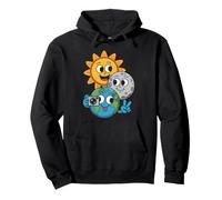 Selfie Earth Moon Sun Funny Total Solar Eclipse 2026 Kids Pullover Hoodie