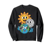 Selfie Earth Moon Sun Funny Total Solar Eclipse 2026 Kids Sweatshirt